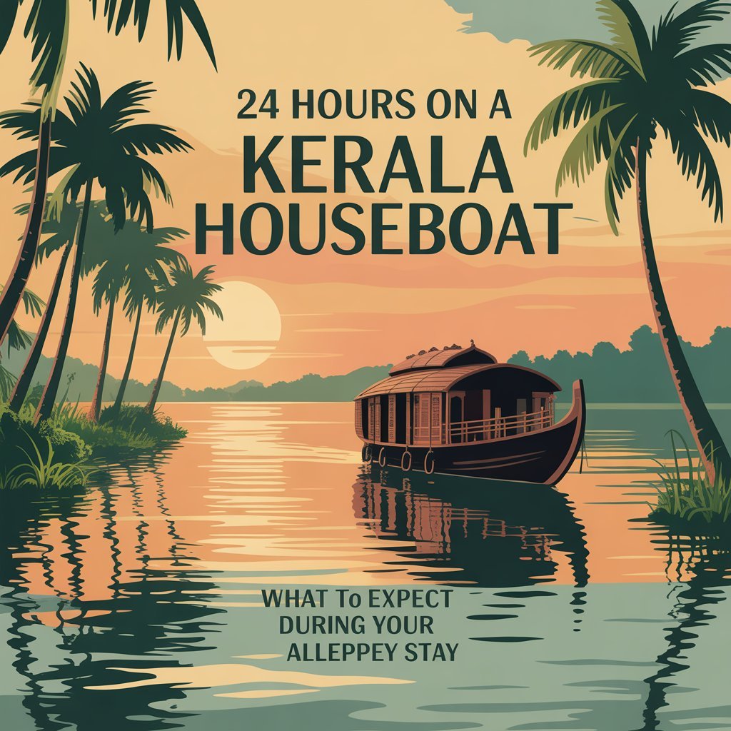 24 Hours on a Kerala Houseboat - Alleppey backwaters sunset view
