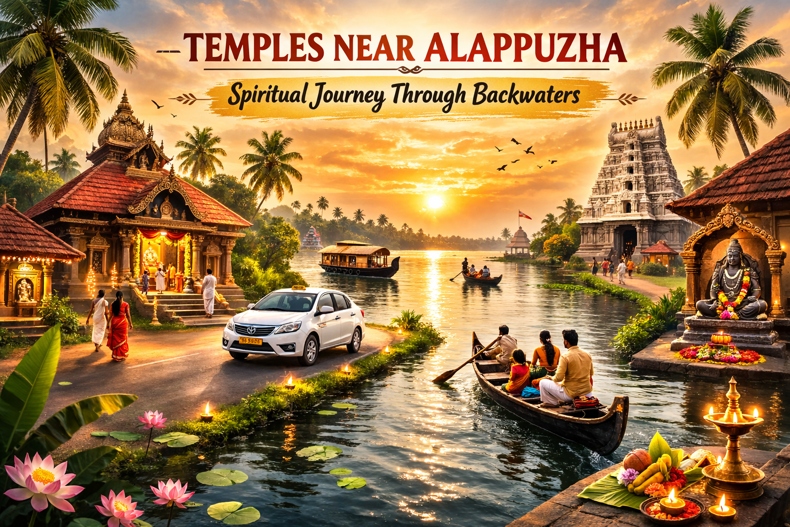 Temples near Alappuzha spiritual journey through backwaters with Kerala temples and scenic backwater landscape