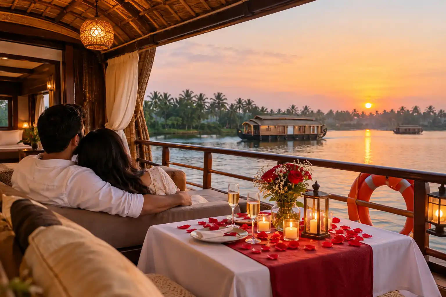 anniversary celebration on houseboat Alleppey