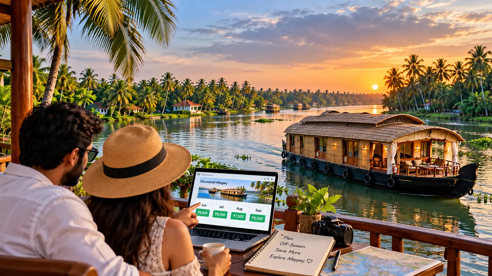cheapest time book houseboat alleppey