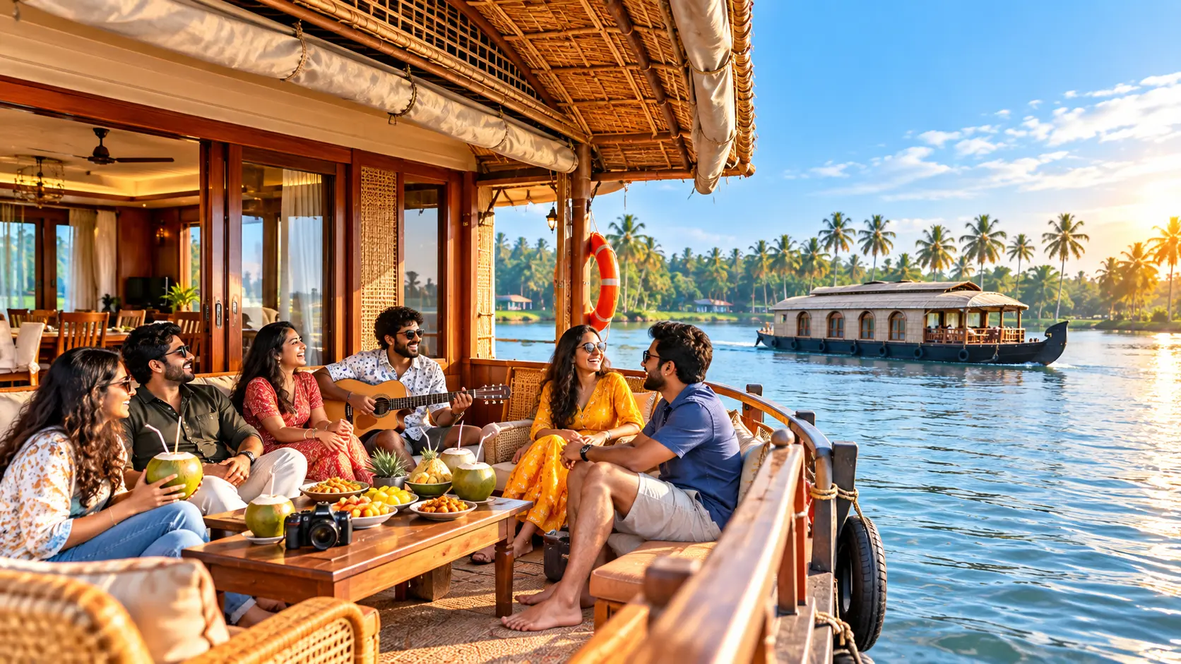 group houseboat trip alleppey friends