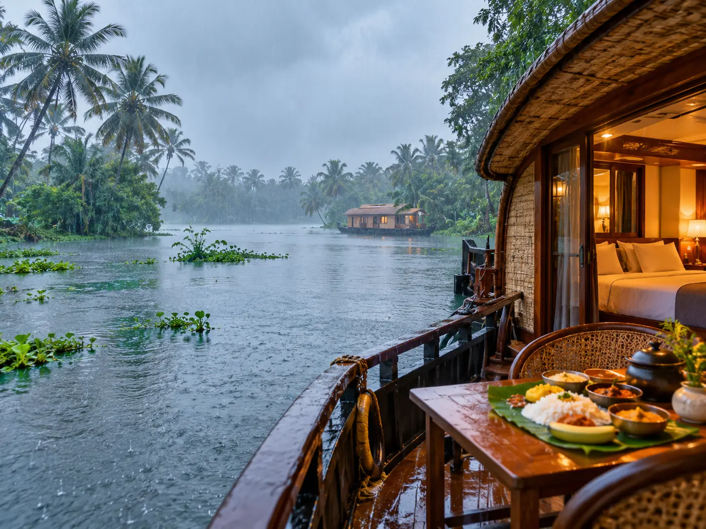 Kerala Monsoon Houseboat Experience